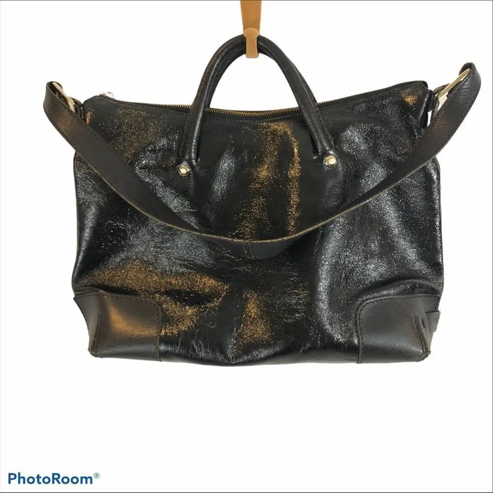 Kate‎ Spade Black Textured Patent Leather Purse